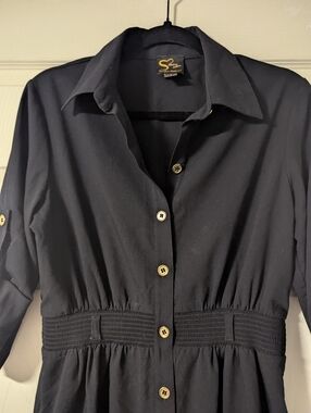 Serena Williams Signature Statement Career Shirt Dress Button Down Midi Collar